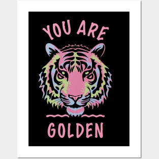 Preppy Style Tiger Positive Motivational Quote Backprint Posters and Art